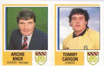 1984-85 Panini Football 85 (UK) #466 Archie Knox / Tommy Carson Front