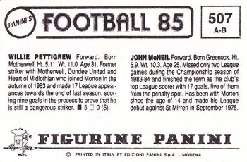 1984-85 Panini Football 85 (UK) #507 John McNeil / Willie Pettigrew Back
