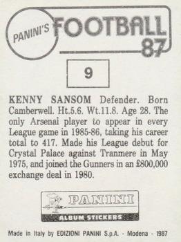 1986-87 Panini Football 87 (UK) #9 Kenny Sansom Back