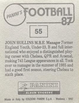 1986-87 Panini Football 87 (UK) #55 John Hollins Back