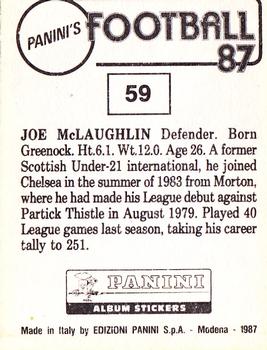 1986-87 Panini Football 87 (UK) #59 Joe McLaughlin Back
