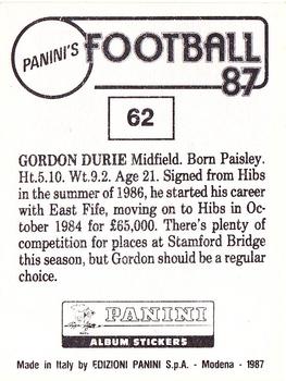 1986-87 Panini Football 87 (UK) #62 Gordon Durie Back