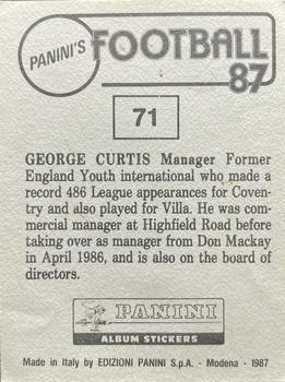 1987 Panini Football UK #71 George Curtis Back