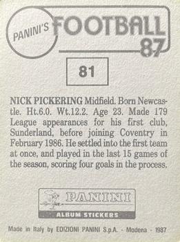 1986-87 Panini Football 87 (UK) #81 Nick Pickering Back