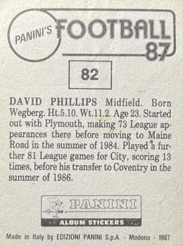 1986-87 Panini Football 87 (UK) #82 David Phillips Back