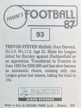 1986-87 Panini Football 87 (UK) #93 Trevor Steven Back