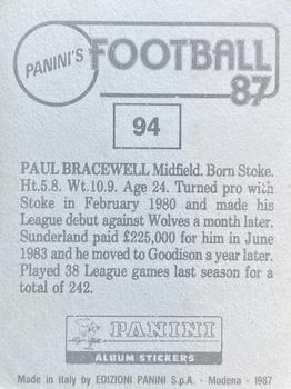 1986-87 Panini Football 87 (UK) #94 Paul Bracewell Back