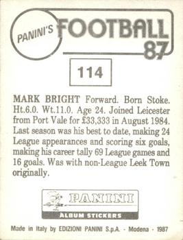 1986-87 Panini Football 87 (UK) #114 Mark Bright Back