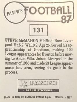 1986-87 Panini Football 87 (UK) #131 Steve McMahon Back