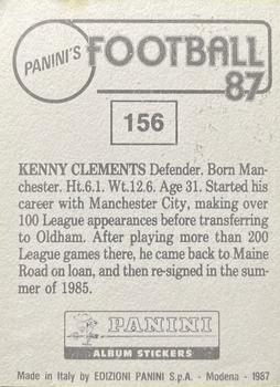 1986-87 Panini Football 87 (UK) #156 Kenny Clements Back