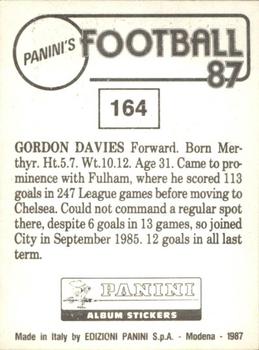 1986-87 Panini Football 87 (UK) #164 Gordon Davies Back