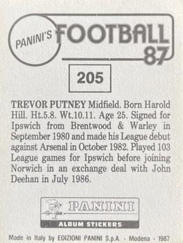 1986-87 Panini Football 87 (UK) #205 Trevor Putney Back