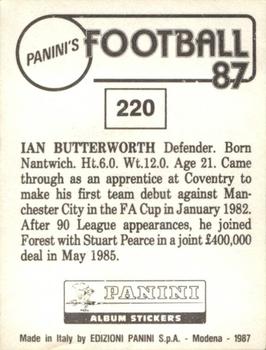 1986-87 Panini Football 87 (UK) #220 Ian Butterworth Back