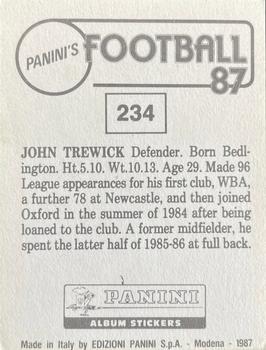 1986-87 Panini Football 87 (UK) #234 John Trewick Back