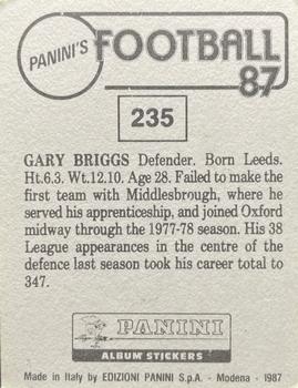 1986-87 Panini Football 87 (UK) #235 Gary Briggs Back