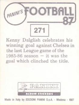 1986-87 Panini Football 87 (UK) #271 Kenny Dalglish Back