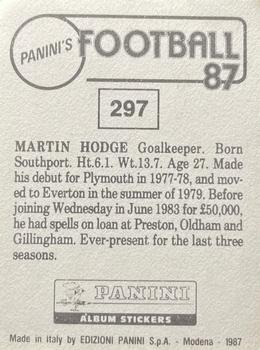 1986-87 Panini Football 87 (UK) #297 Martin Hodge Back