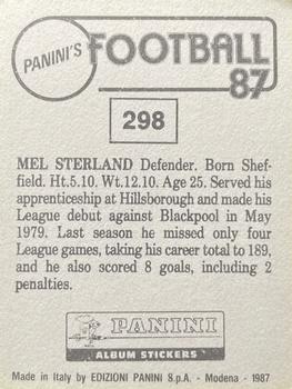 1986-87 Panini Football 87 (UK) #298 Mel Sterland Back