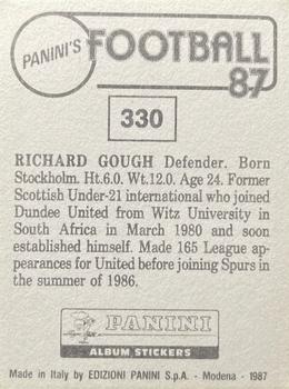 1986-87 Panini Football 87 (UK) #330 Richard Gough Back
