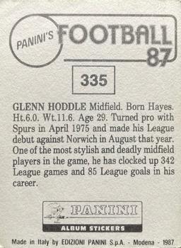 1986-87 Panini Football 87 (UK) #335 Glenn Hoddle Back