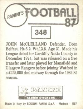1986-87 Panini Football 87 (UK) #348 John McClelland Back