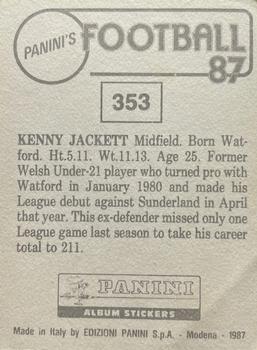1986-87 Panini Football 87 (UK) #353 Kenny Jackett Back