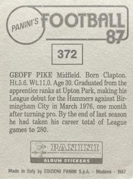 1986-87 Panini Football 87 (UK) #372 Geoff Pike Back