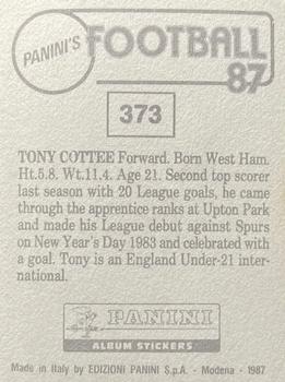 1986-87 Panini Football 87 (UK) #373 Tony Cottee Back