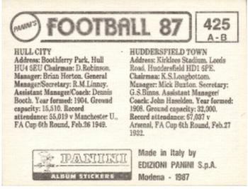 1986-87 Panini Football 87 (UK) #425 Club Badges Back