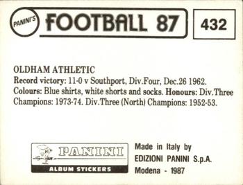 1986-87 Panini Football 87 (UK) #432 Team Group Back