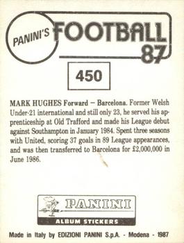 1986-87 Panini Football 87 (UK) #450 Mark Hughes Back