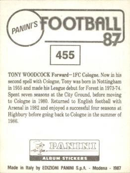 1986-87 Panini Football 87 (UK) #455 Tony Woodcock Back