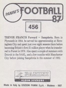 1986-87 Panini Football 87 (UK) #456 Trevor Francis Back