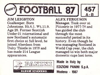 1986-87 Panini Football 87 (UK) #457 Alex Ferguson / Jim Leighton Back