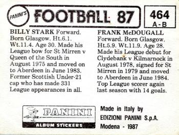 1986-87 Panini Football 87 (UK) #464 Frank McDougall / Billy Stark Back