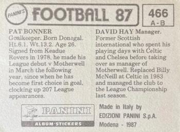 1986-87 Panini Football 87 (UK) #466 David Hay / Pat Bonner Back