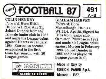 1986-87 Panini Football 87 (UK) #491 Graham Harvey / Colin Hendry Back