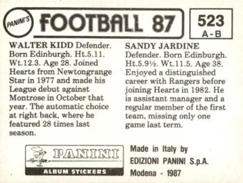 1986-87 Panini Football 87 (UK) #523 Sandy Jardine / Walter Kidd Back