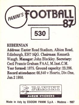 1986-87 Panini Football 87 (UK) #530 Hibernian Club Badge Back