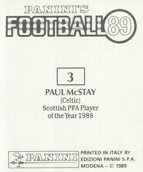 1988-89 Panini Football 89 (UK) #3 Paul McStay Back