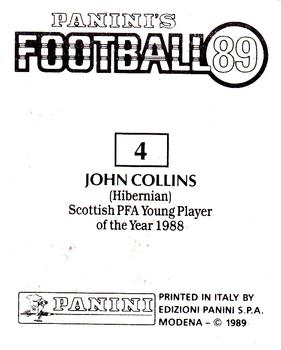 1988-89 Panini Football 89 (UK) #4 John Collins Back