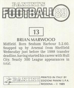 1988-89 Panini Football 89 (UK) #13 Brian Marwood Back