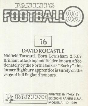 1988-89 Panini Football 89 (UK) #16 David Rocastle Back