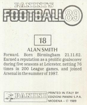 1988-89 Panini Football 89 (UK) #18 Alan Smith Back