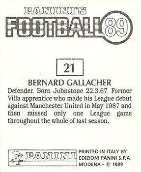 1988-89 Panini Football 89 (UK) #21 Bernard Gallacher Back