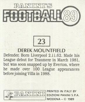1988-89 Panini Football 89 (UK) #23 Derek Mountfield Back