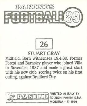 1988-89 Panini Football 89 (UK) #26 Stuart Gray Back