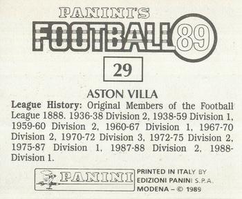 1988-89 Panini Football 89 (UK) #29 Team Back