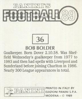 1988-89 Panini Football 89 (UK) #36 Bob Bolder Back