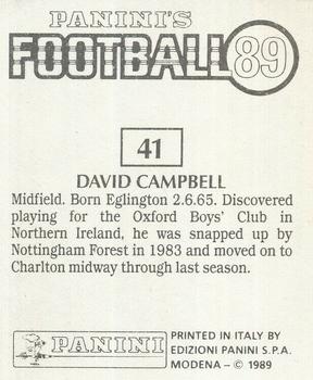 1988-89 Panini Football 89 (UK) #41 David Campbell Back